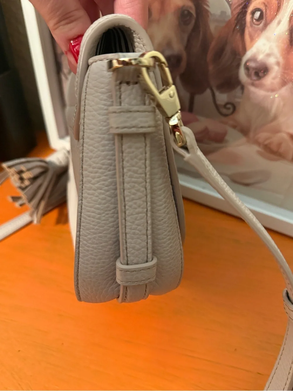 kate spade Small Pebbled Leather Crossbody Bag in Light Gray